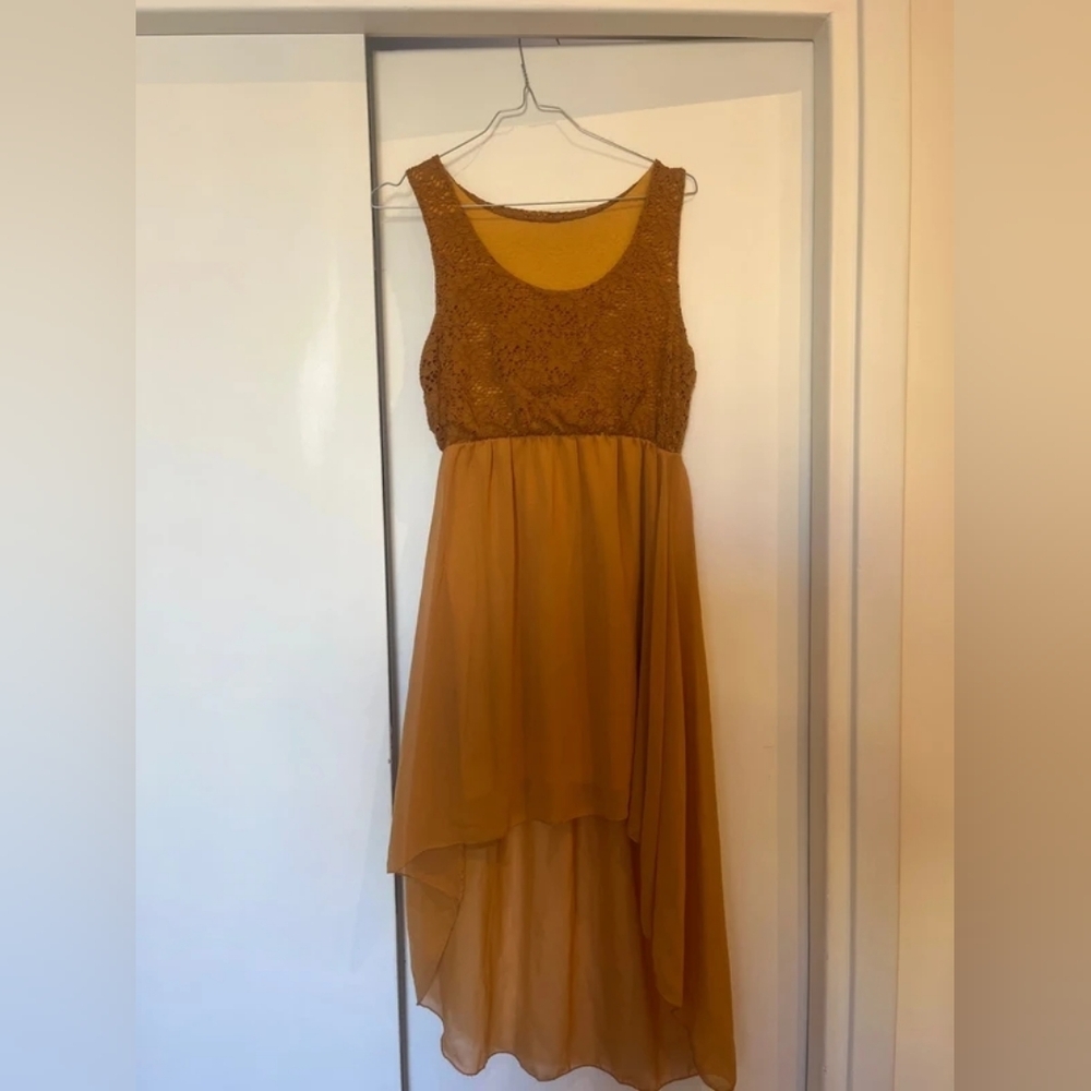 Elegant Mustard Sleeveless Dress